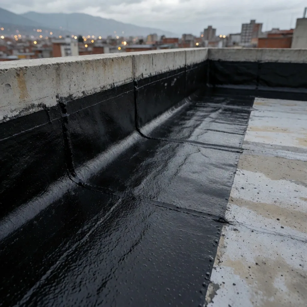 Manto asfáltico reforzado para impermeabilización de terrazas