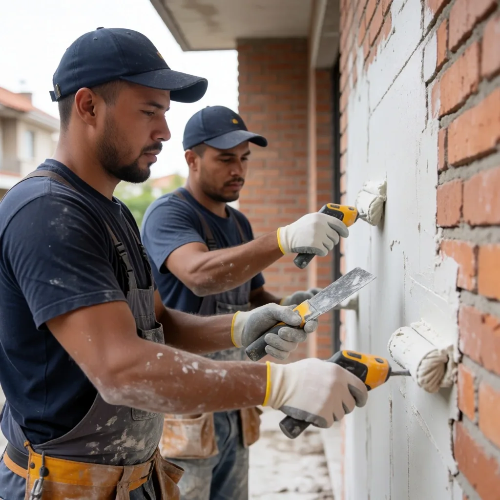 Equipo de obra en sitio de remodelación